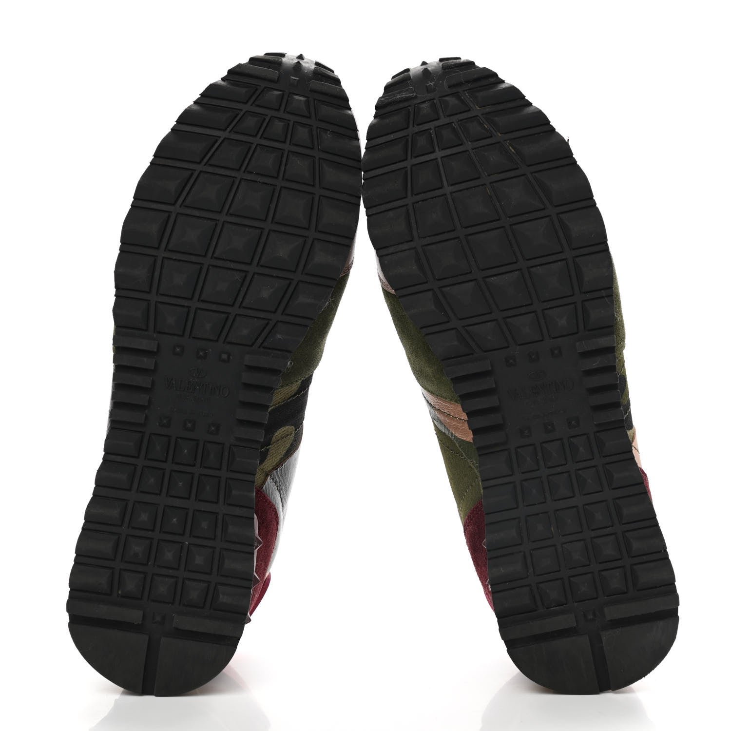 Valentino Garavani Nappa Suede Camouflage Womens Rockrunner Sneakers 37 Army Green Multicolor 5 of 13