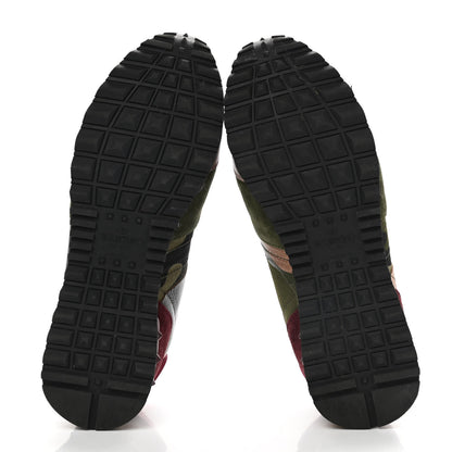 Valentino Garavani Nappa Suede Camouflage Womens Rockrunner Sneakers 37 Army Green Multicolor 5 of 13