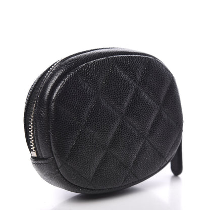 Chanel Iridescent Caviar Quilted Zip Around Classic Coin Purse Black 2 of 7