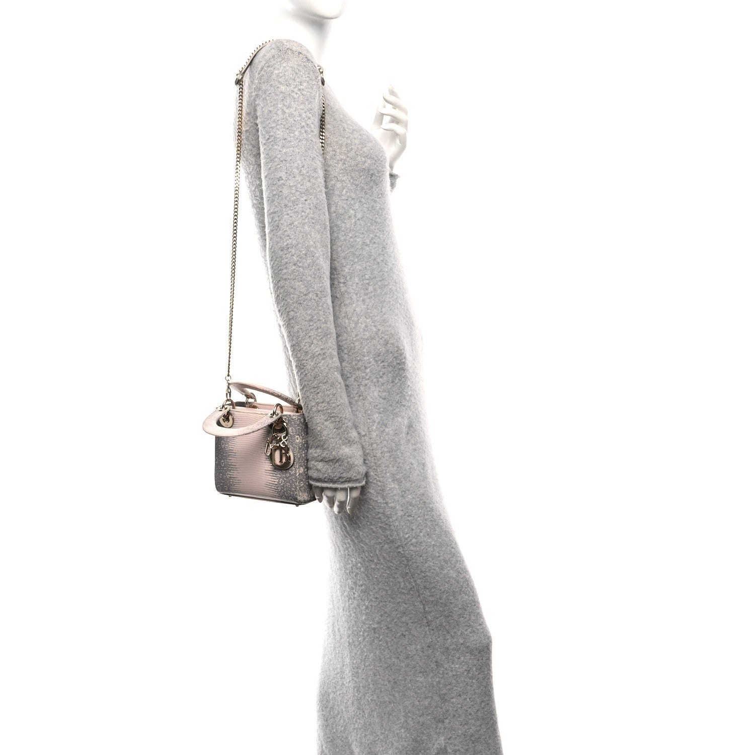 Christian Dior Lizard Ombre Mini Lady Dior Light Pink 2 of 9