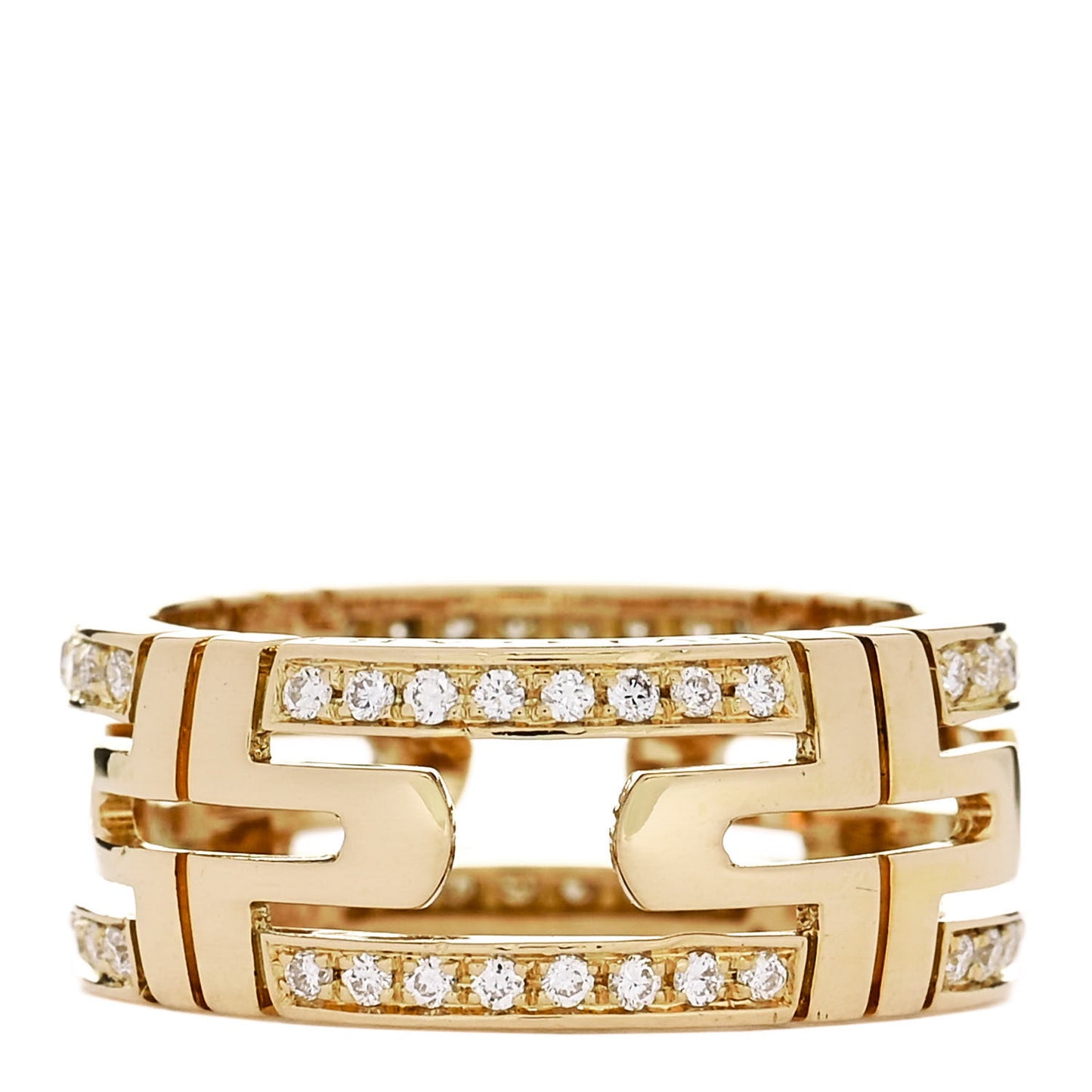 18K Yellow Gold Diamond Parentesi Ring 51 5.75