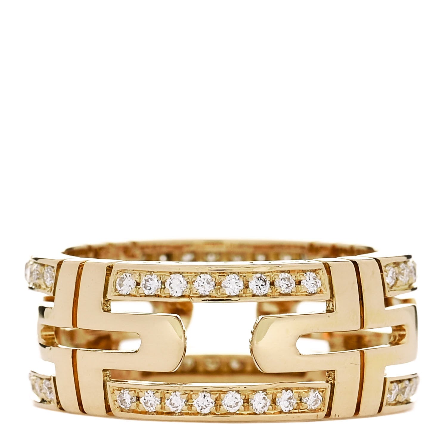 Bulgari 18K Yellow Gold Diamond Parentesi Ring 51 5.75 3 of 8