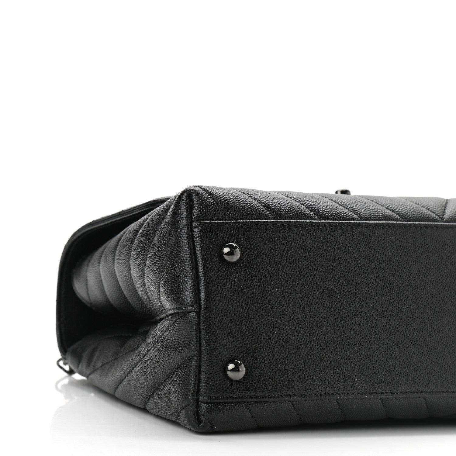 Chanel Caviar Chevron Quilted Small Coco Handle Flap So Black 9 of 10