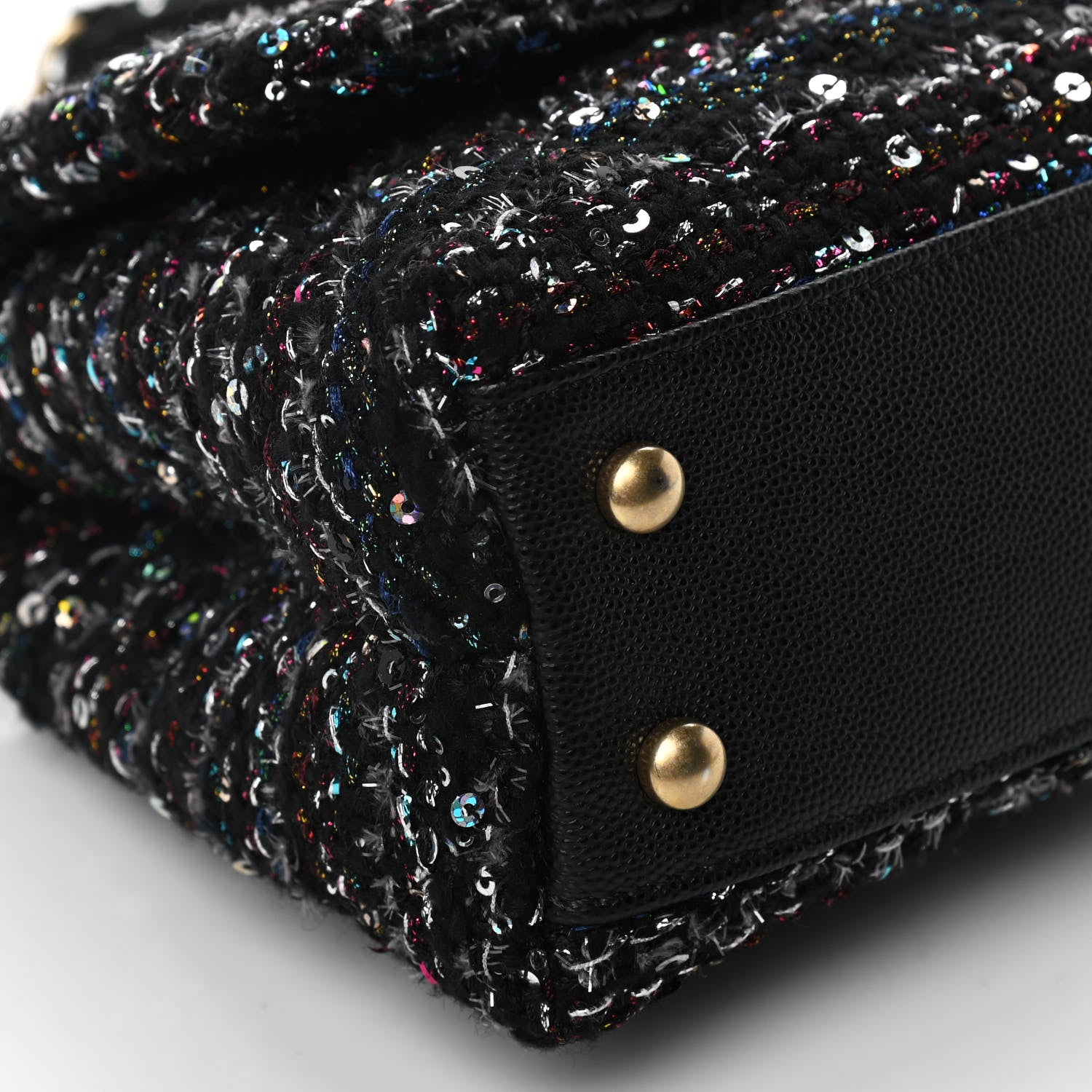 Chanel Tweed Sequin Mini Coco Handle Flap Black 10 of 12