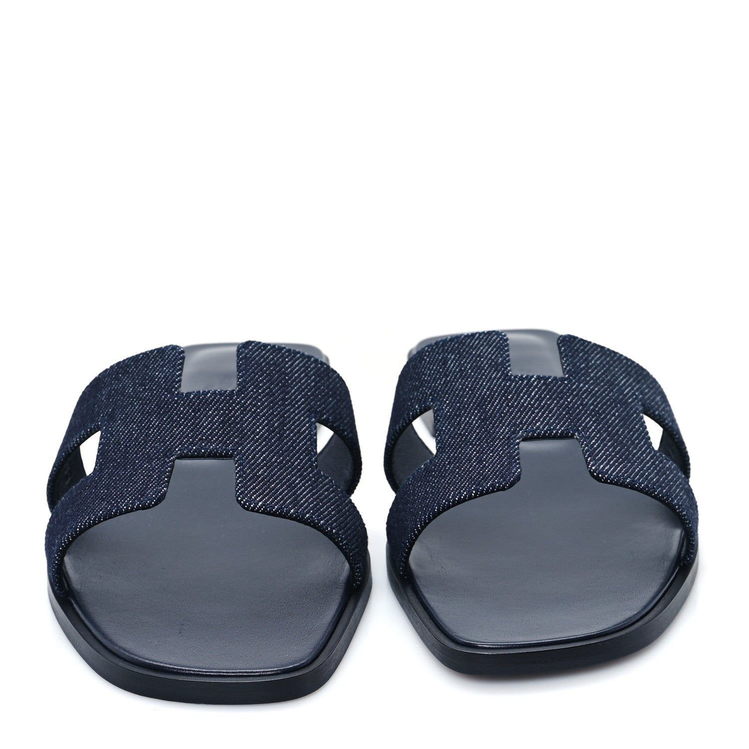 Hermes Denim Canvas Oran Sandals 38.5 Bleu Brut 3 of 10