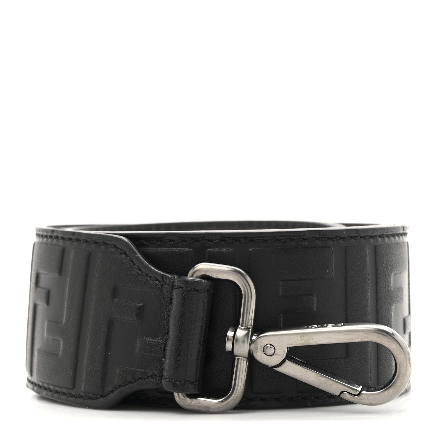 Fendi Vitello Grace FF 1974 Embossed Strap You Black 1 of 5