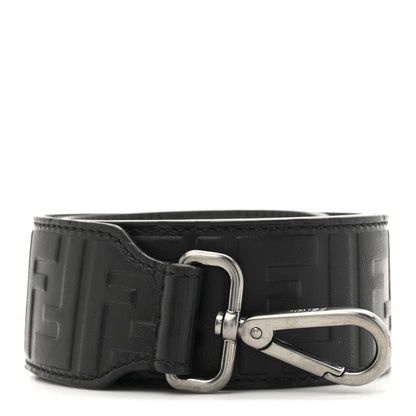 Fendi Vitello Grace FF 1974 Embossed Strap You Black 1 of 5