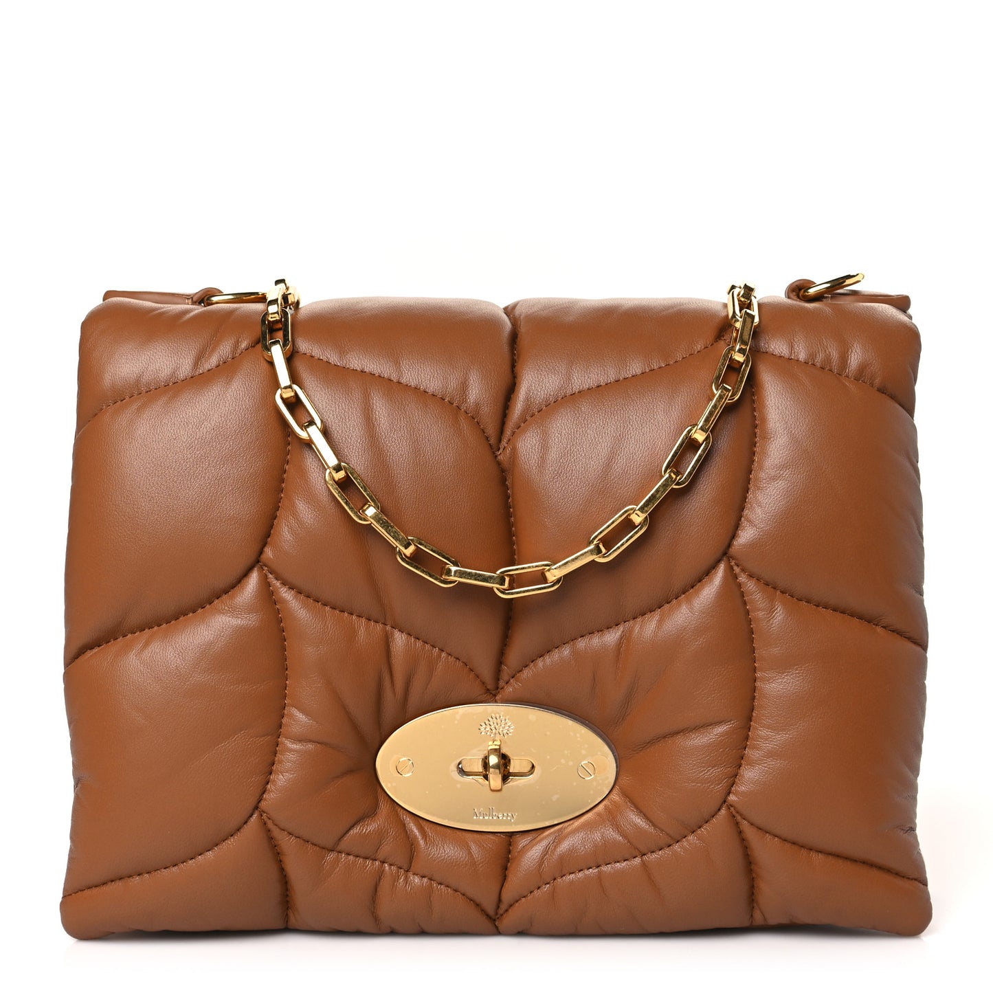 Nappa Pillow Quilted Little Softie Bag Tobacco Brown