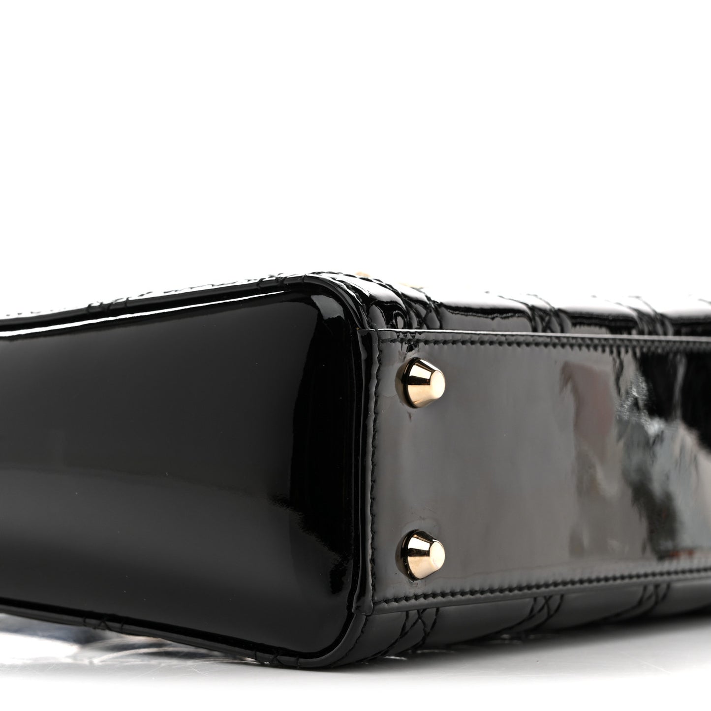 Patent Cannage Mini Lady Dior Black