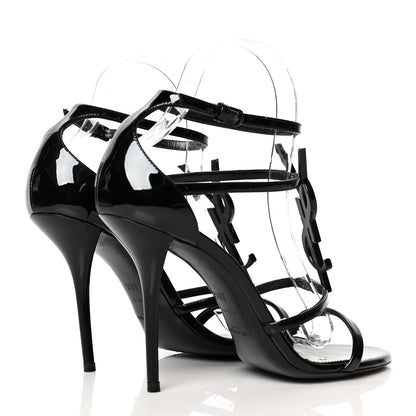 Saint Laurent Patent Cassandra 100 Sandals 38.5 Black 4 of 8