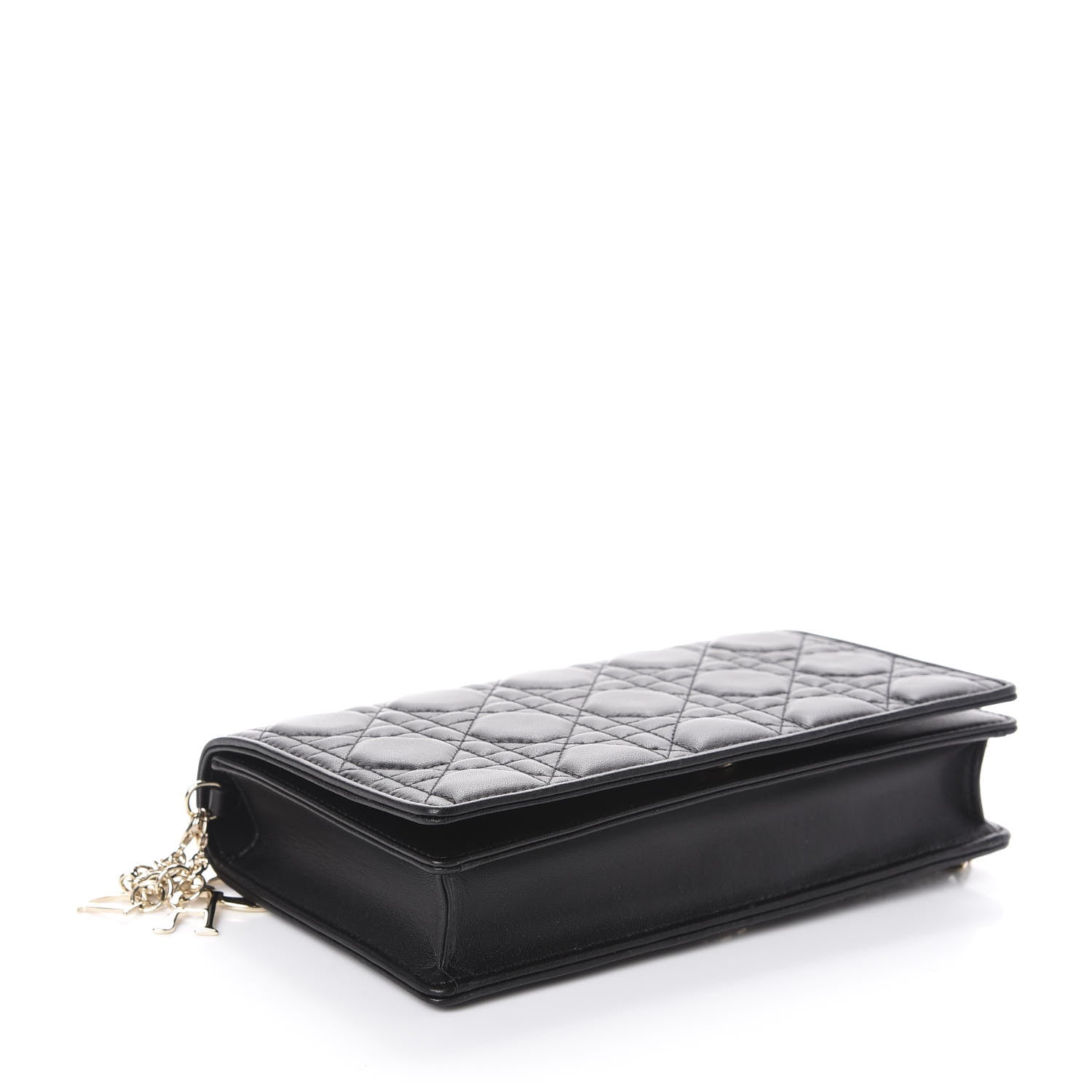 Christian Dior Lambskin Cannage Lady Dior Pouch Black 5 of 9