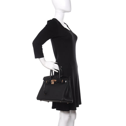 Hermes Taurillon Novillo Shiny Niloticus Crocodile Birkin Touch 30 Black 2 of 32