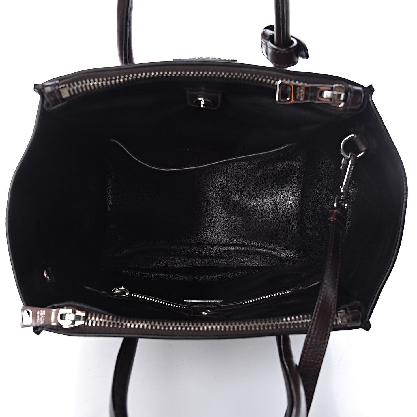 Glace Calfskin Small Twin Pocket Tote Moro