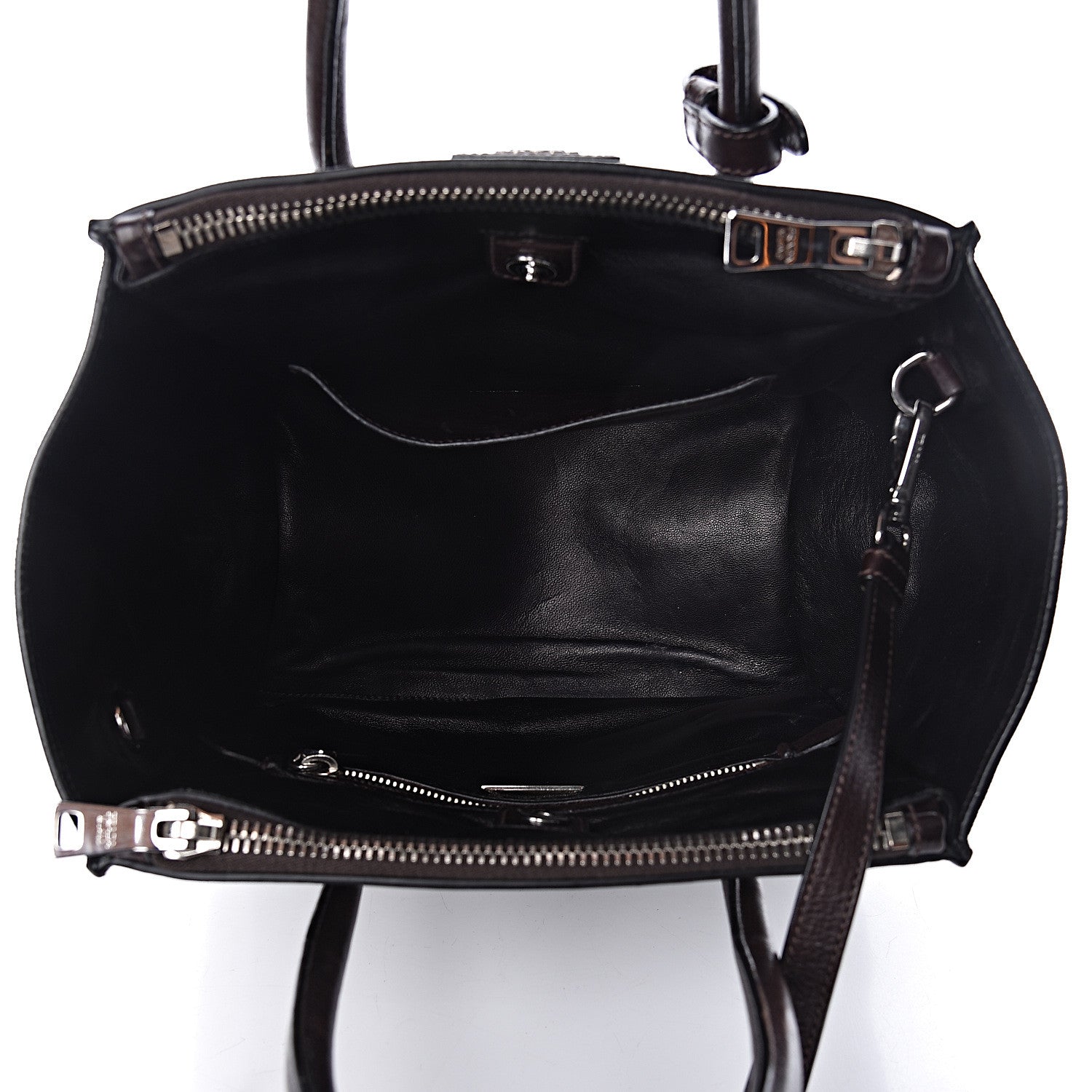 Prada Glace Calfskin Small Twin Pocket Tote Moro 6 of 10