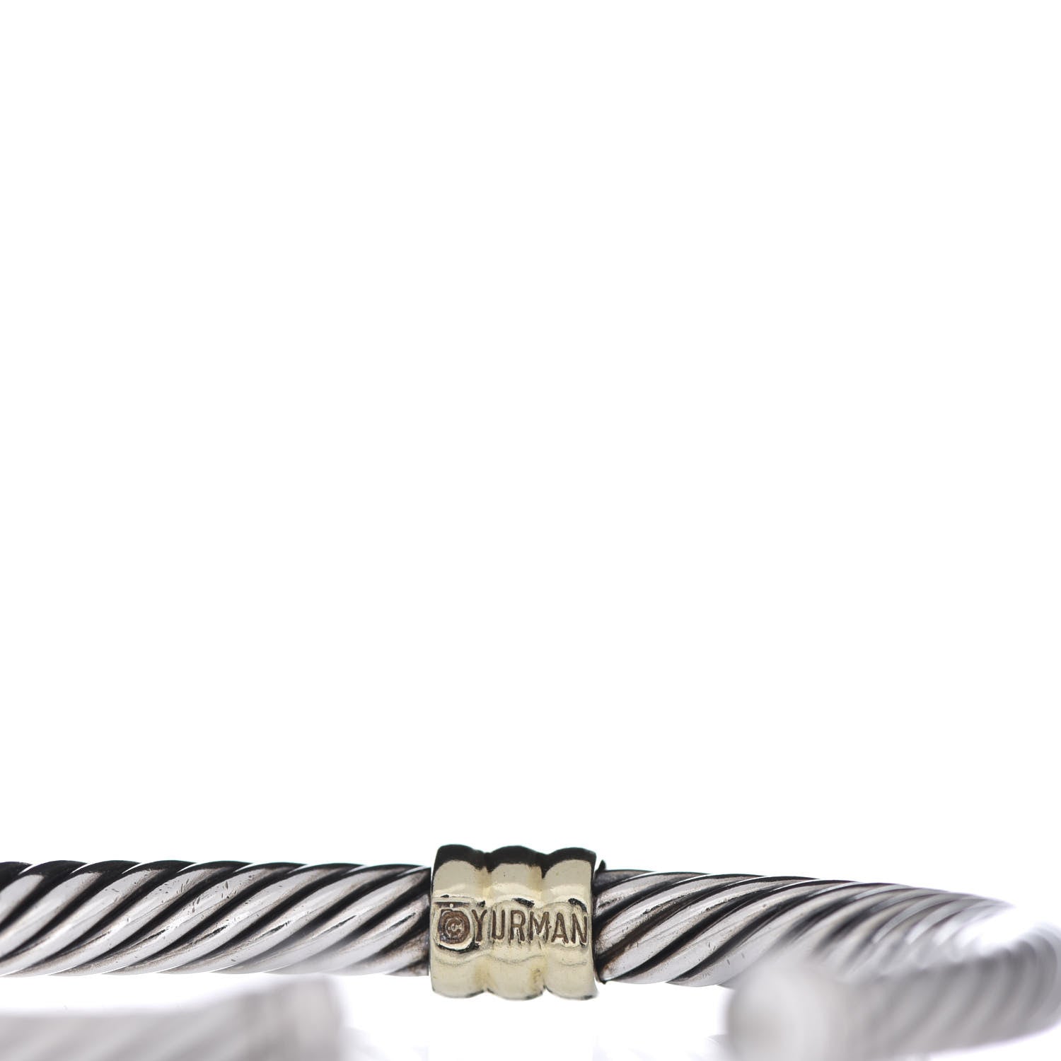 David Yurman Sterling Silver 14K Yellow Gold 5mm Double Station Cable Classics Bracelet 5 of 7