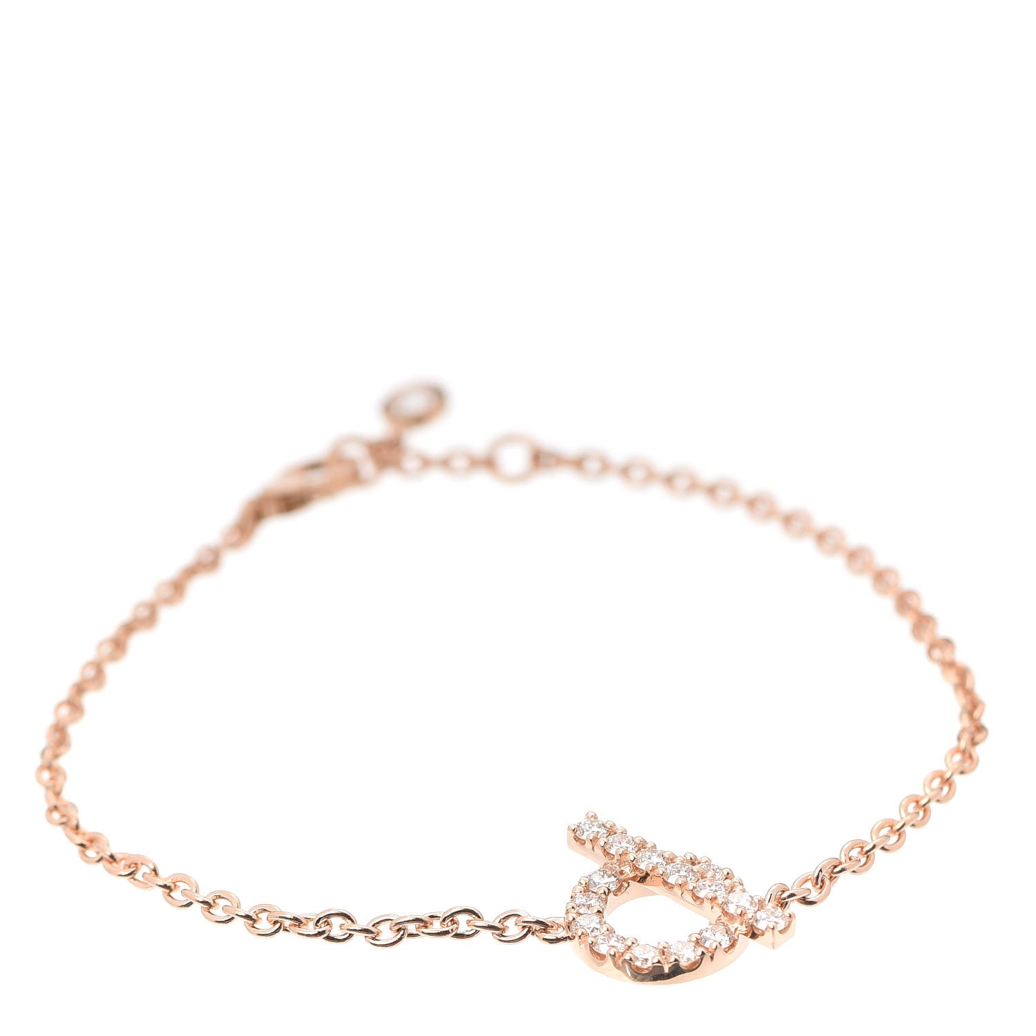 Hermes 18K Rose Gold Diamond Finesse Bracelet ST 1 of 5