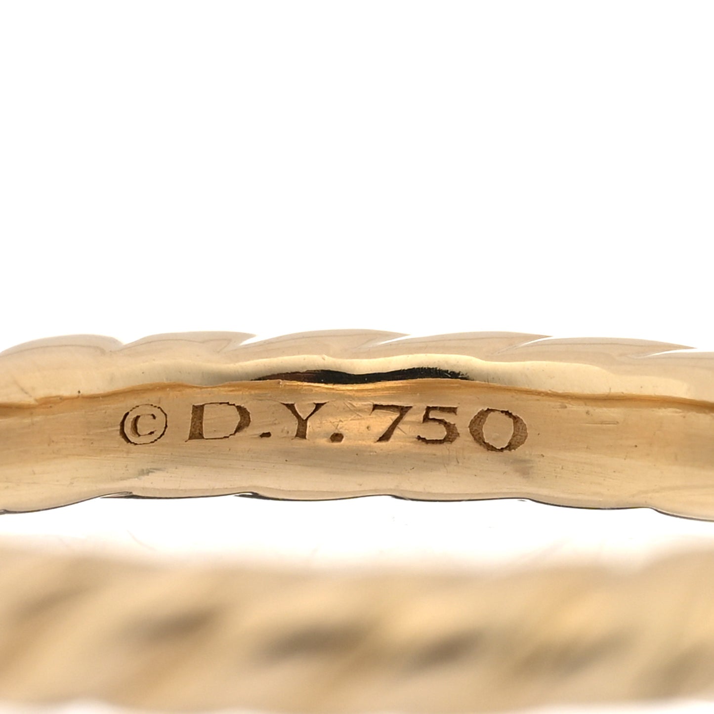 18K Yellow Gold 3mm DY Cable Band Ring 61 9.75
