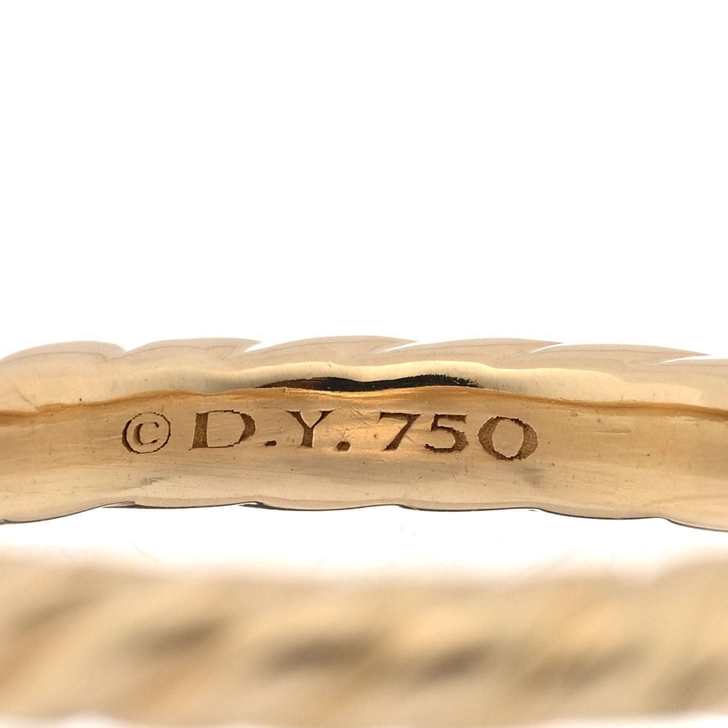 David Yurman 18K Yellow Gold 3mm DY Cable Band Ring 61 9.75 4 of 4
