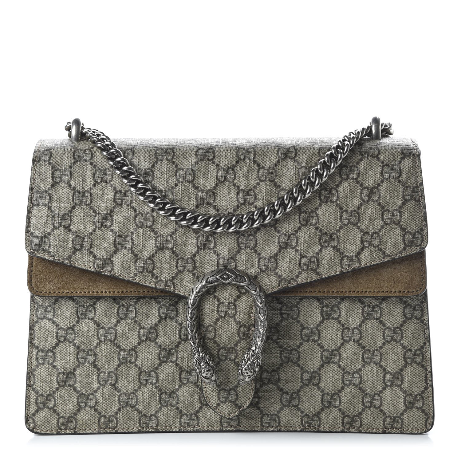 Gucci GG Supreme Monogram Medium Dionysus Shoulder Bag Taupe