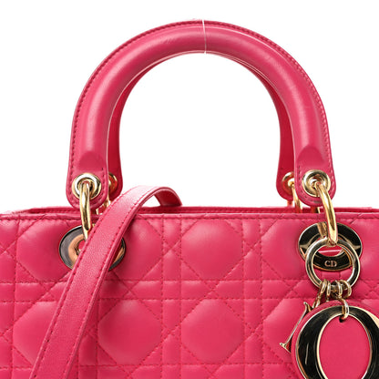 Christian Dior Lambskin Cannage Medium Lady Dior Pink 8 of 10