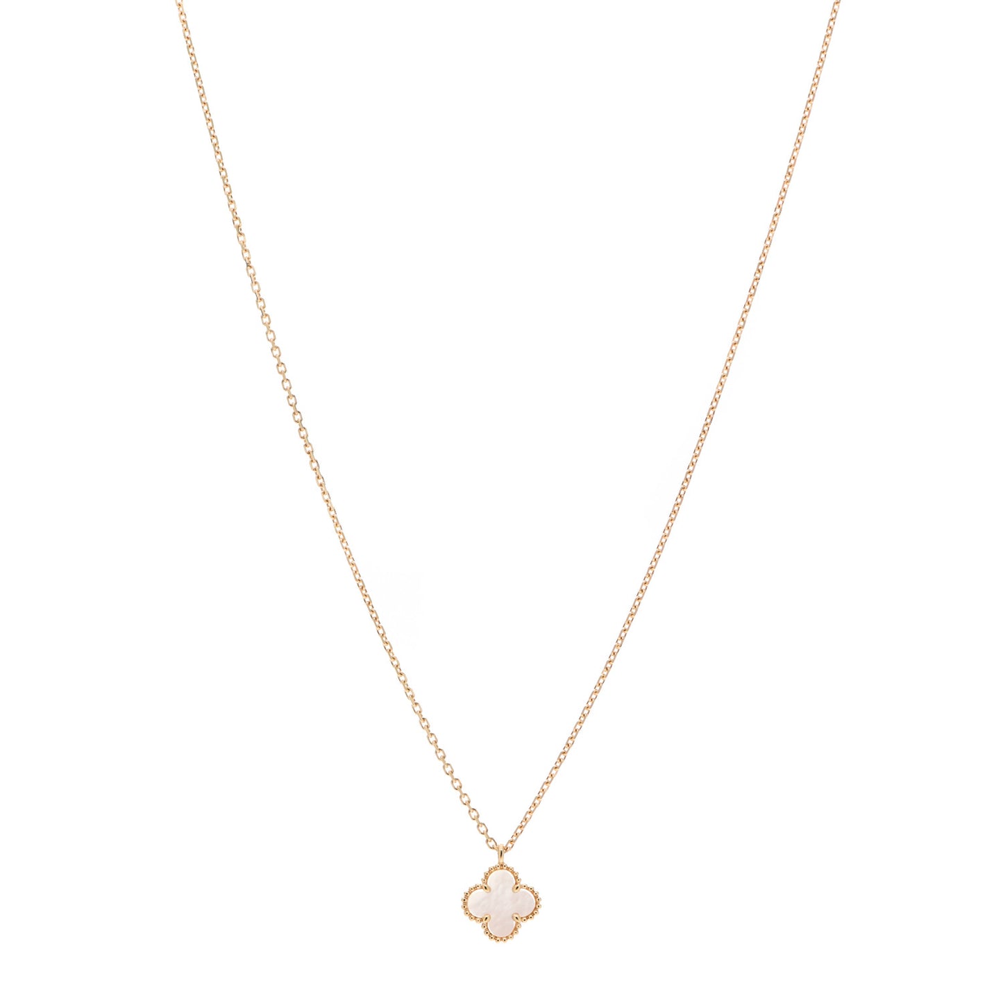 18K Yellow Gold Mother of Pearl Sweet Alhambra Pendant Necklace