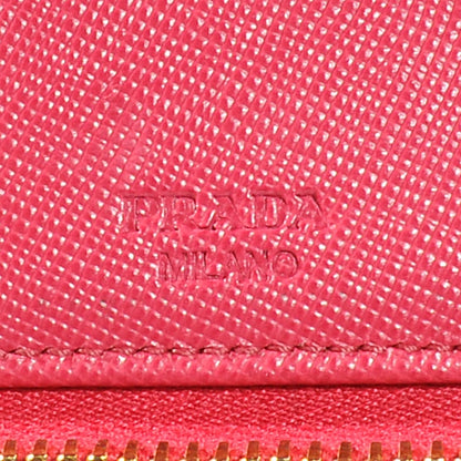 Prada Saffiano Zip Around Wallet Peonia 6 of 7