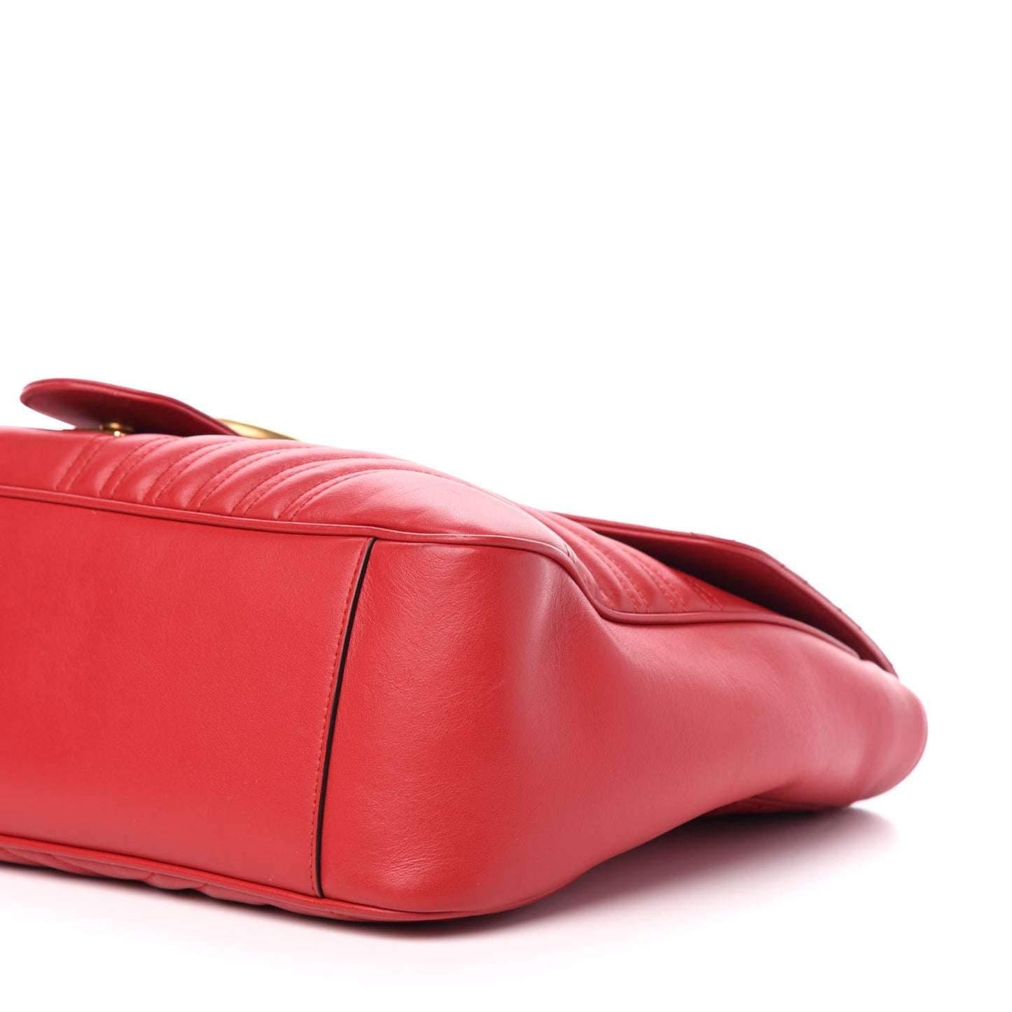 Calfskin Matelasse Large GG Marmont Shoulder Bag Hibiscus Red
