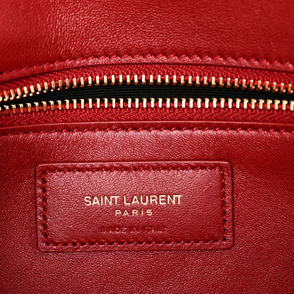 Saint Laurent Smooth Calfskin Le Maillon Satchel Rouge Eros 6 of 12