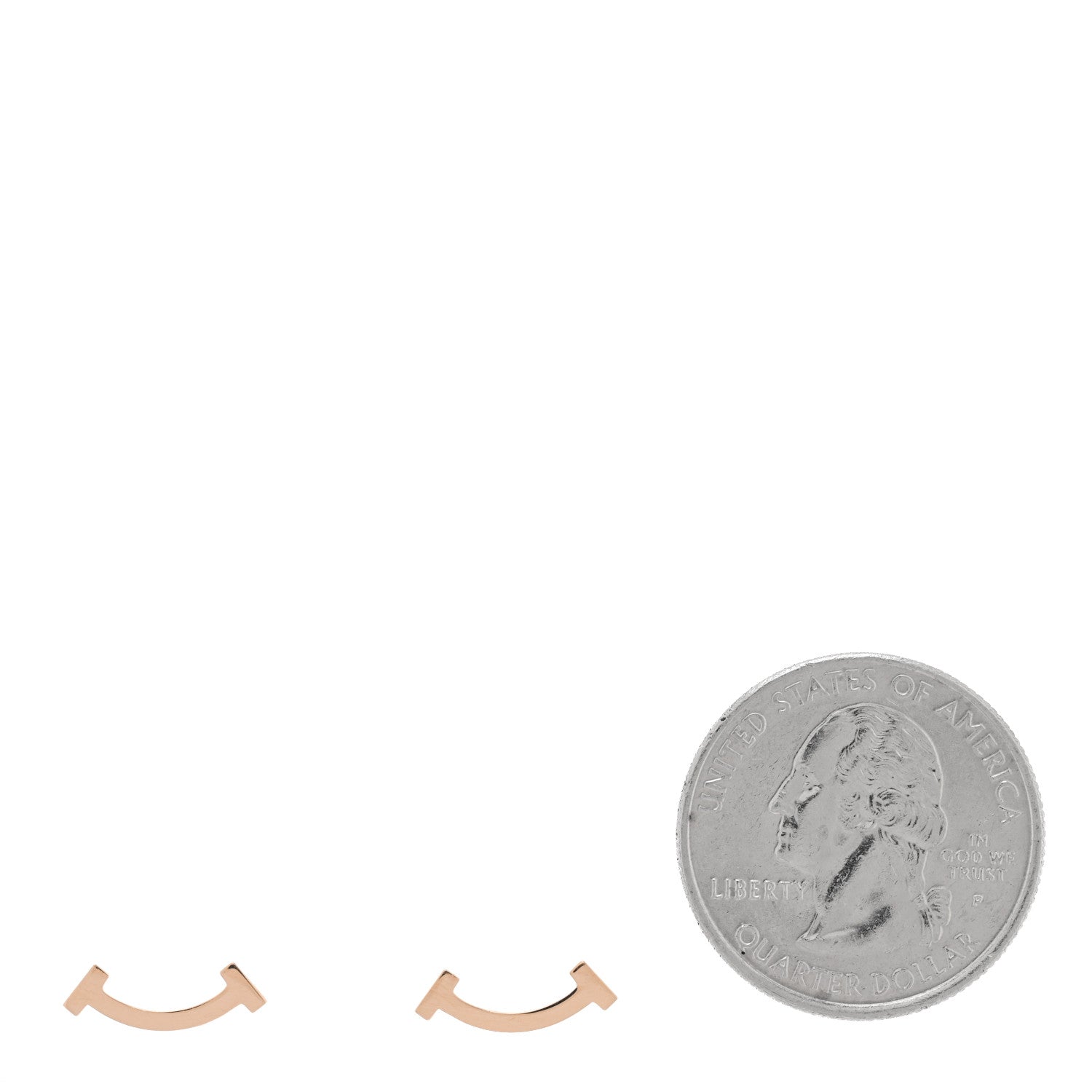 Tiffany 18K Rose Gold T Smile Stud Earrings 2 of 4