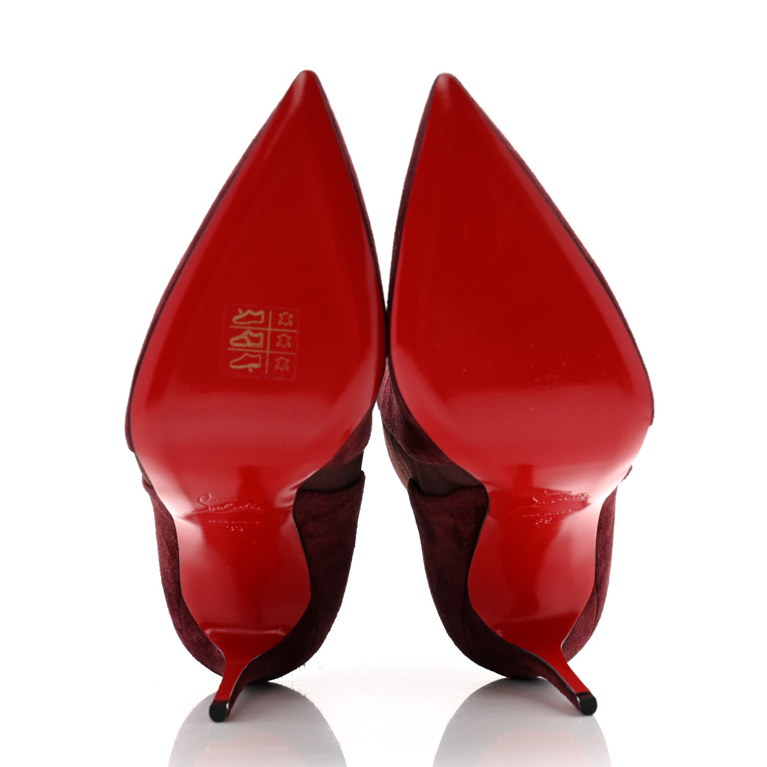 Christian Louboutin Veau Velours Chelsea Chick 100 Stiletto Boots 39 Bordeaux 5 of 10