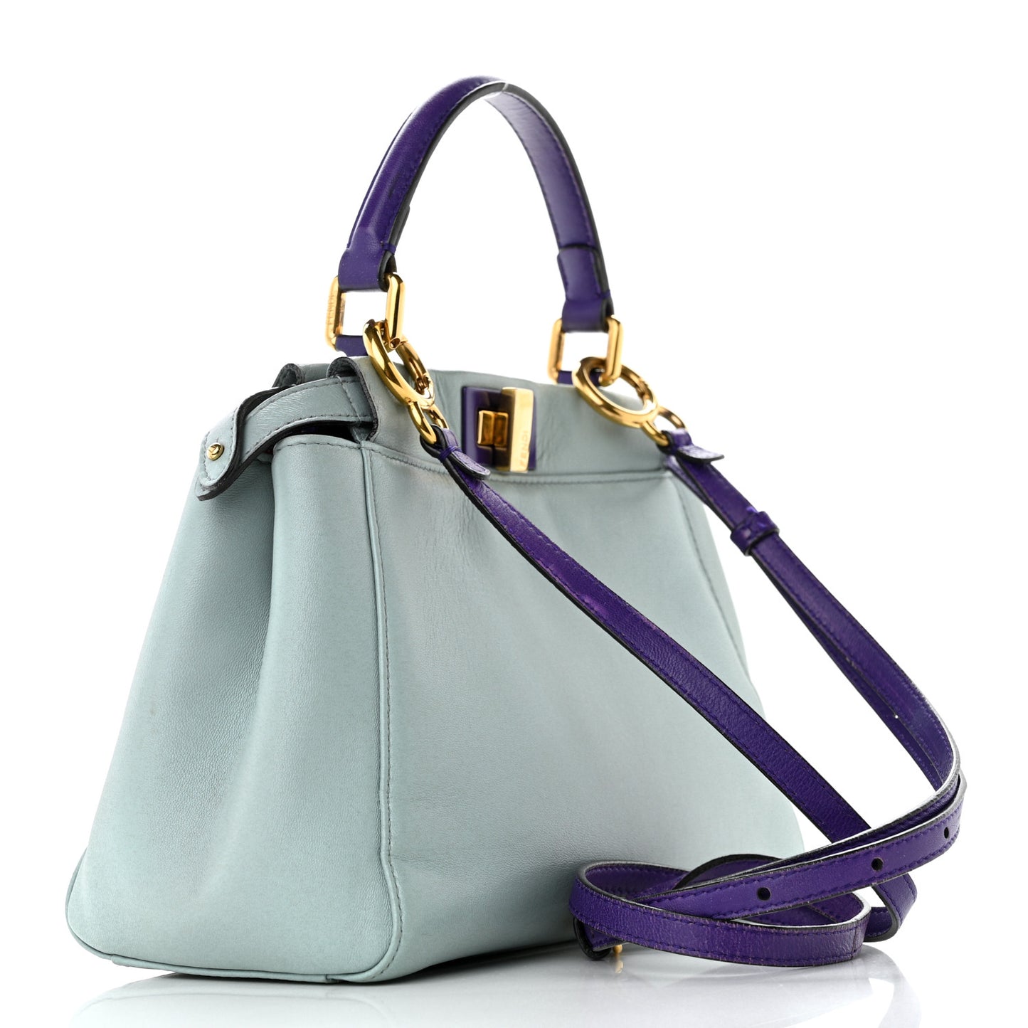 Nappa Colorblock Mini Peekaboo Iconic Satchel Polvere Purple Rain Ruby