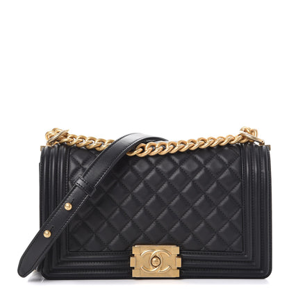 Chanel Calfskin Quilted Medium Boy Flap Black 1 of 9