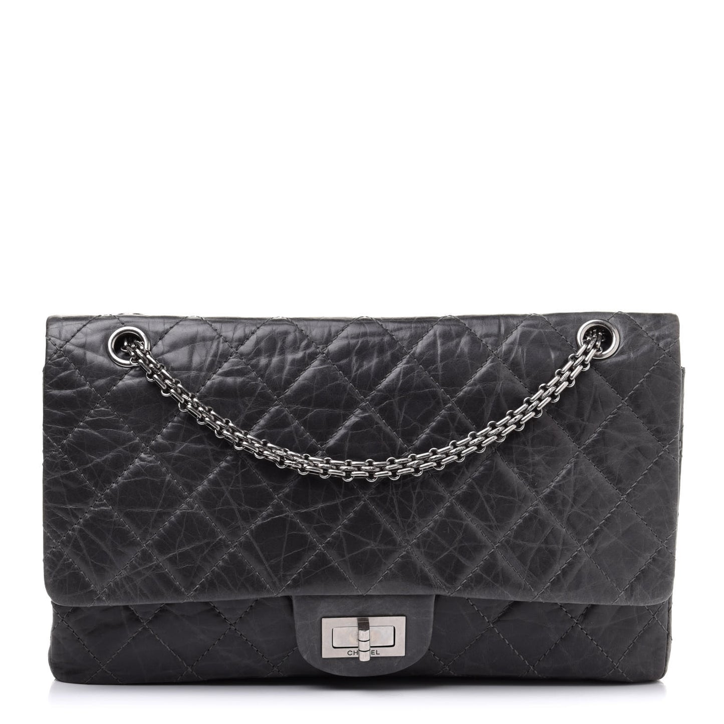 Aged Calfskin Quilted 50th Anniversary 2.55 Reissue 227 Flap Grey