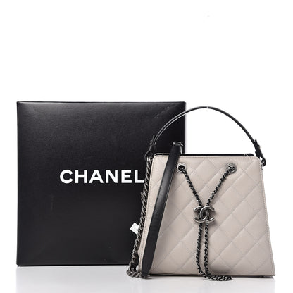 Chanel Caviar Quilted Small CC Bucket Bag Grey 10 of 12