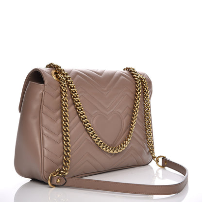 Gucci Calfskin Matelasse Medium GG Marmont Shoulder Bag Porcelain Rose 3 of 8