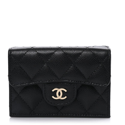 Chanel Caviar Quilted Double Flap Wallet Black 1 of 7