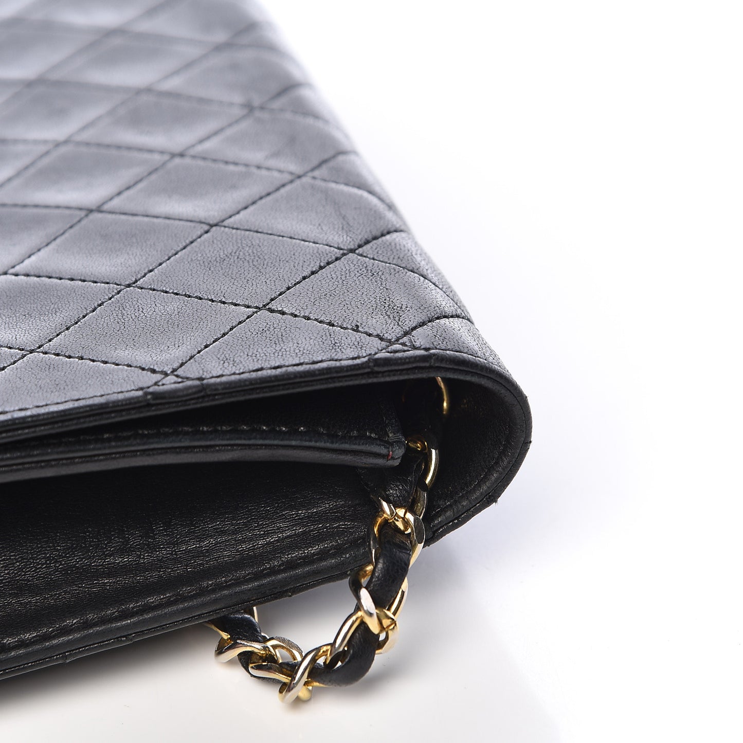 Lambskin Quilted Small Single Flap Black
