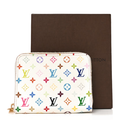 Louis Vuitton Monogram Multicolor Zippy Coin Purse Wallet White Litchi 7 of 7