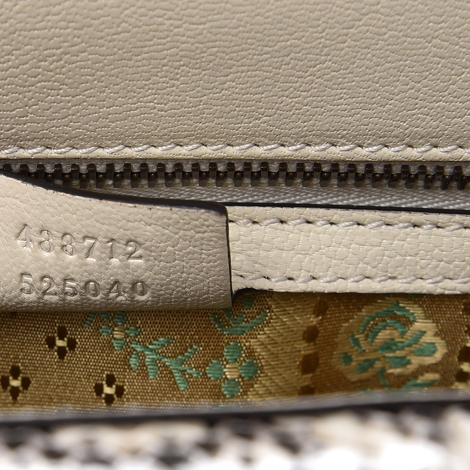 Gucci Calfskin Snakeskin Studded Medium Ottilia Top Handle Bag White 7 of 7