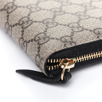 Gucci GG Supreme Monogram Moon Calfskin Zip Around Wallet Beige Ebony Black 13 of 18