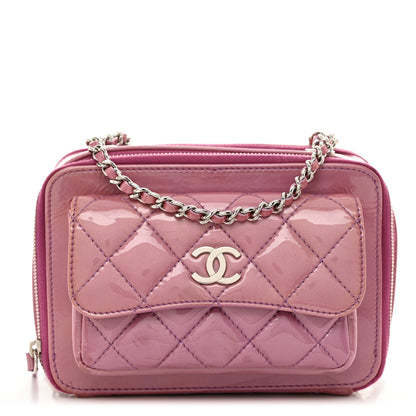 Chanel Patent Quilted Small Pocket Box Camera Case Purple 1 of 13