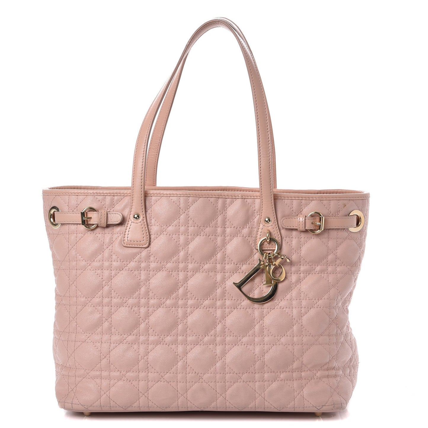 Coated Canvas Cannage Small Panarea Tote Light Pink