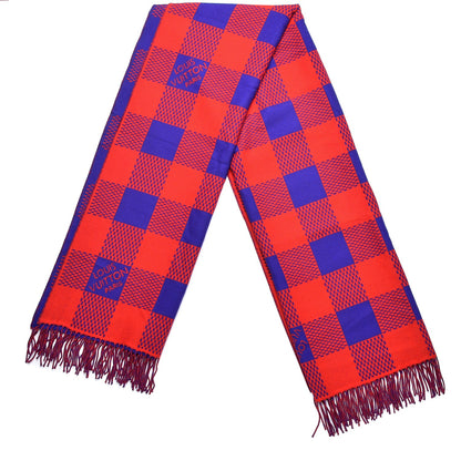 Louis Vuitton Wool Damier Masai Rug Shawl Rouge 3 of 7