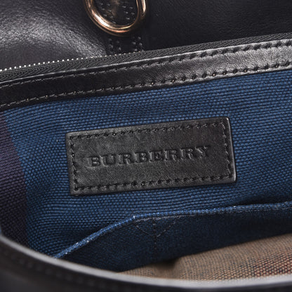 Burberry Overdyed Canvas Mega Check Medium Ashby Hobo Ultramarine Blue 7 of 9