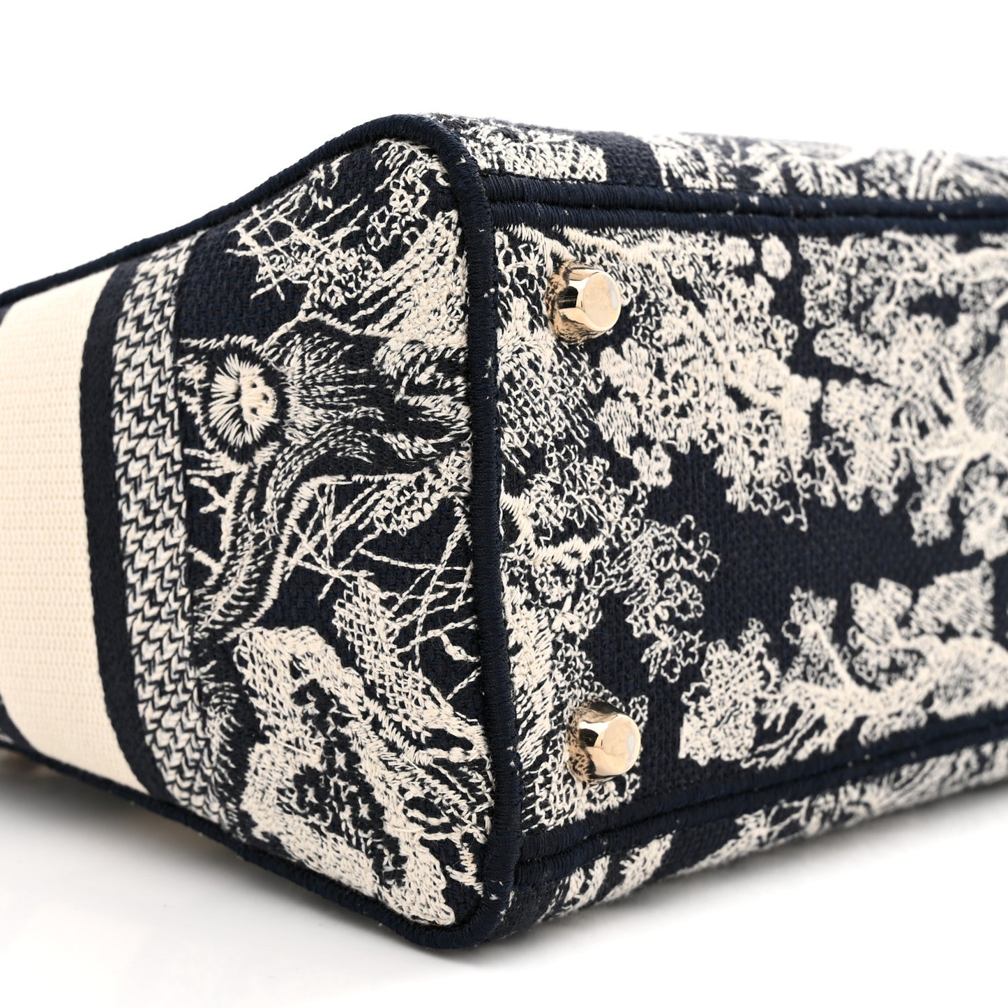 Canvas Toile De Jouy Reverse Embroidered Medium Lady D-Lite Navy