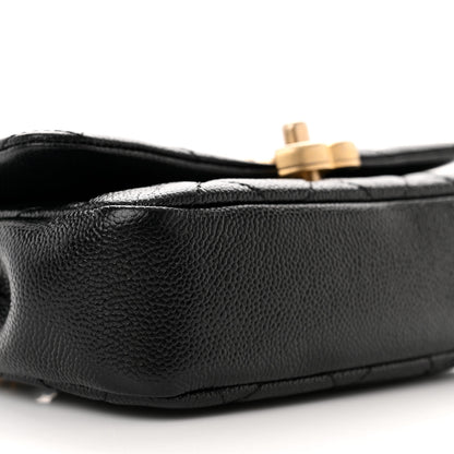 Chanel Shiny Caviar Quilted Chain Melody Waist Belt Bag Black 9 of 12