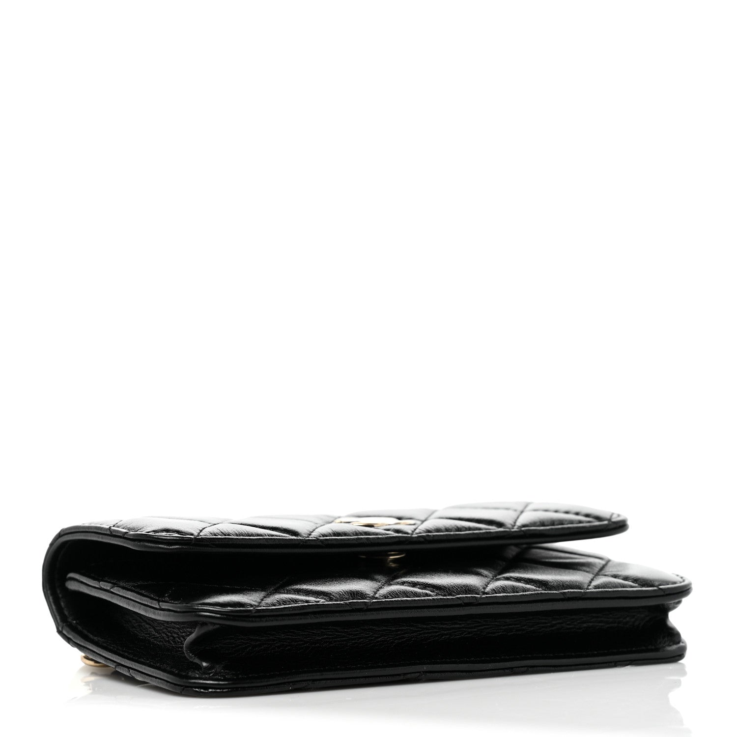 Chanel Calfskin Quilted Maxi Pearls Clutch With Chain Black 4 of 9