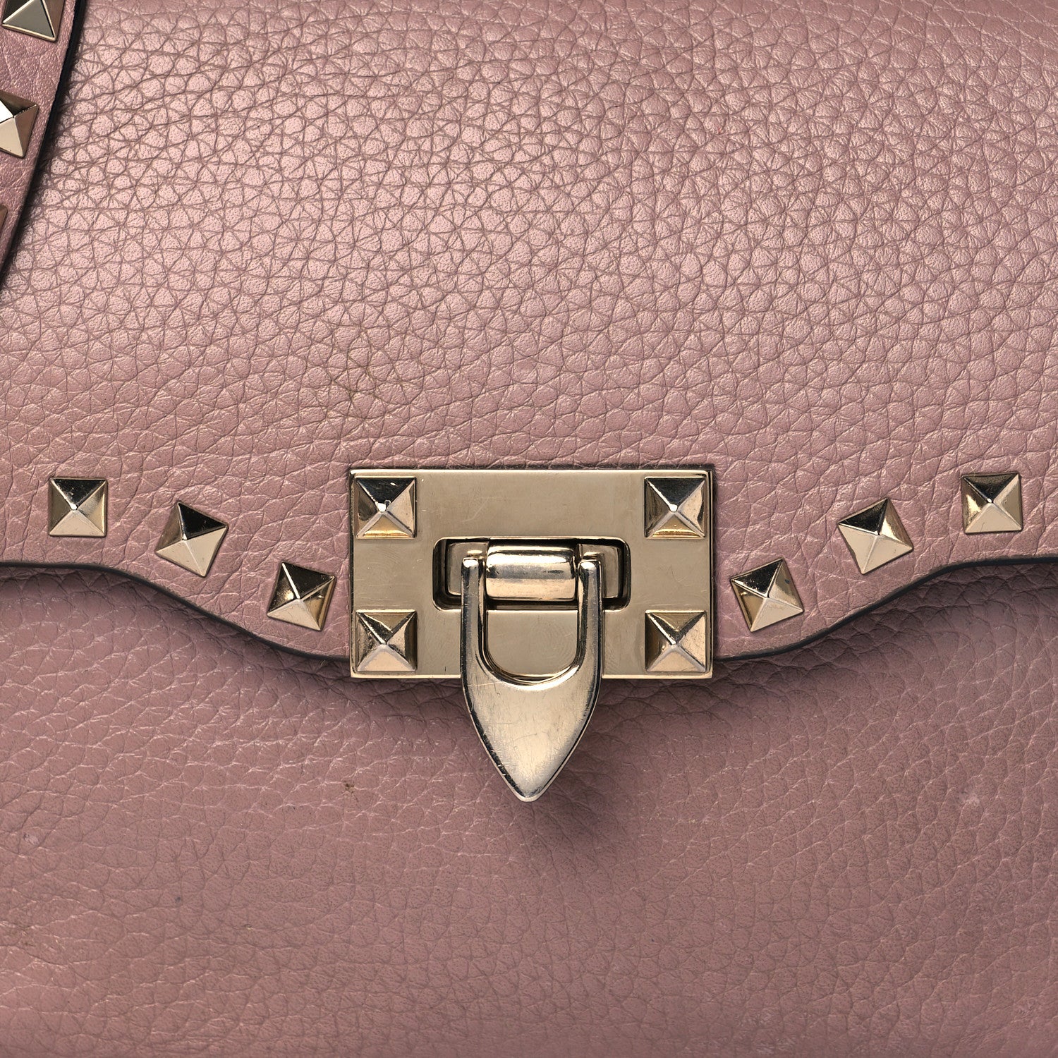 Valentino Garavani Pebbled Calfskin Medium Rockstud Flip Lock Crossbody Bag Lipstick 7 of 12
