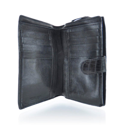 Bottega Veneta Crocodile Clutch Wallet Black 6 of 12