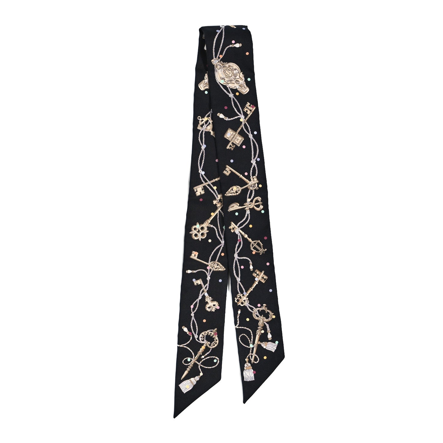 Silk Les Cles A Pois Twilly Black Beige Rose Multicolor